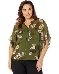 Vince Camuto Pin Tuck Ruffle Sleeve Blouse | Shirts & Tops