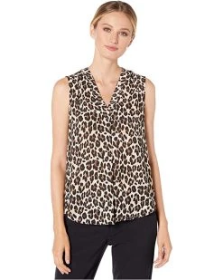 Vince Camuto Sleeveless V-Neck Elegant Leopard Blouse | Shirts & Tops