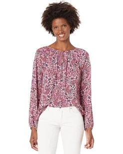 Vince Camuto Long Sleeve Keyhole Front Meadow Medley Peasant Blouse | Shirts & Tops