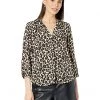 Vince Camuto 3/4 Sleeve V-Neck Elegant Leopard Blouse | Shirts & Tops