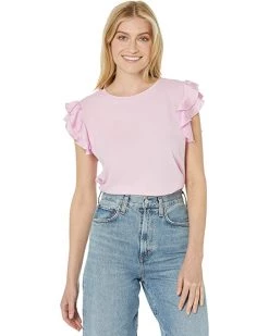 Vince Camuto Tiered Ruffle Sleeve Crew Neck Tee | Shirts & Tops