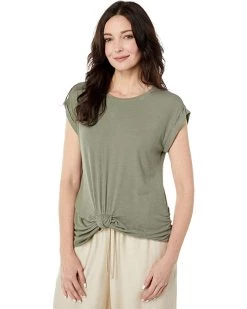 Vince Camuto Short Sleeve Knot Front Rib Tee | Shirts & Tops