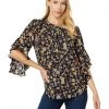 Vince Camuto Flutter Sleeve Henley Floral Blouse | Shirts & Tops -Vince Camuto Shop 81vwoTozGkL. AC SR736920