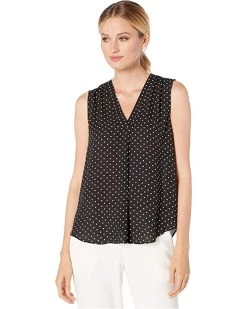 Vince Camuto Sleeveless Poetic Dots V-Neck Blouse | Shirts & Tops