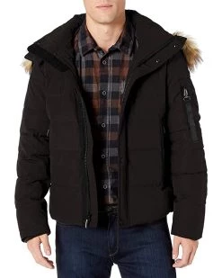 Vince Camuto Camuto Men's Puffer Jacket with Faux-Fur Trimmed Hood | Coats & Outerwear