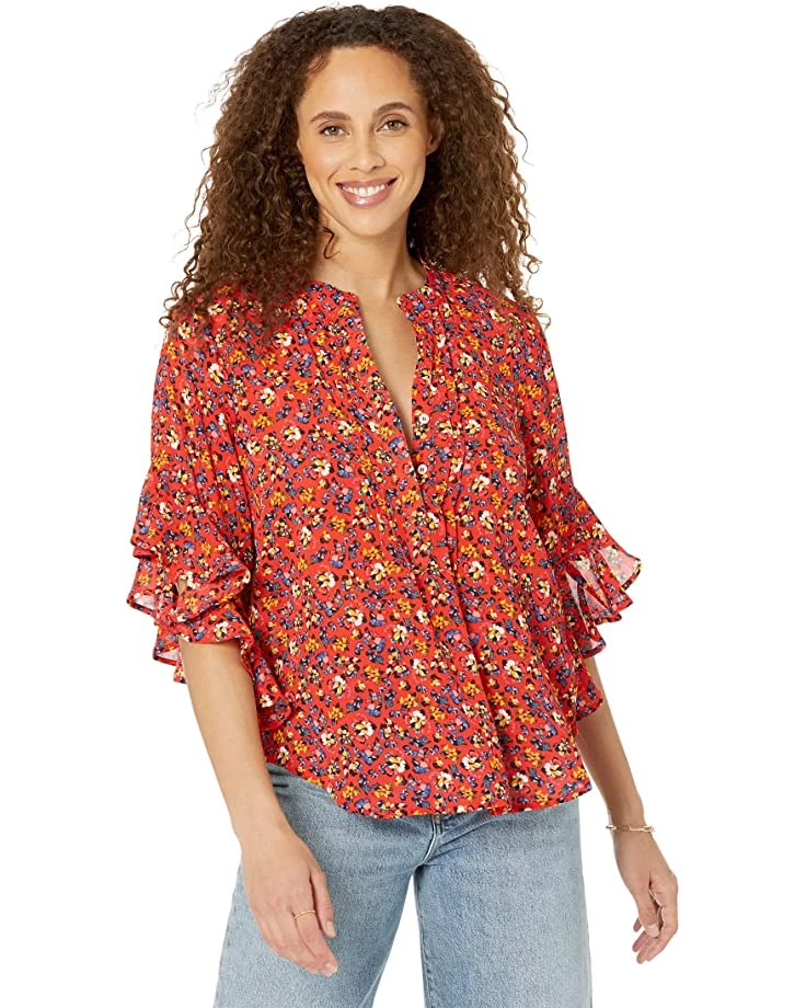 Vince Camuto Flutter Sleeve Blooming Bunches Blouse | Shirts & Tops 3 Vince Camuto Flutter Sleeve Blooming Bunches Blouse | Shirts & Tops