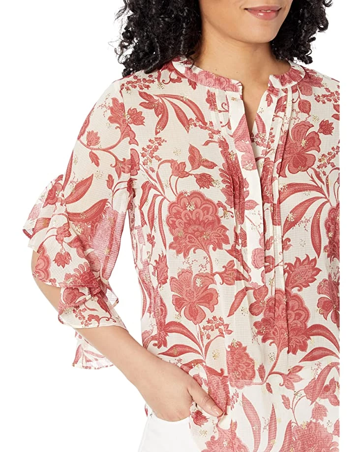 Vince Camuto Flutter Sleeve Gemma Batik Blouse | Shirts & Tops 5 Vince Camuto Flutter Sleeve Gemma Batik Blouse | Shirts & Tops - Image 3