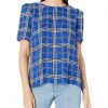 Vince Camuto Camuto Women's Short Sleeve Shoulder Plaid Blouse | Shirts & Tops -Vince Camuto Shop 91ceuhsAqHL. AC SR736920