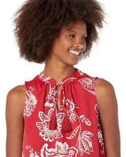 Vince Camuto Sleeveless Split-Neck Blooming Paisley Blouse | Shirts & Tops -Vince Camuto Shop 91msfhBUTVL. AC SR736920